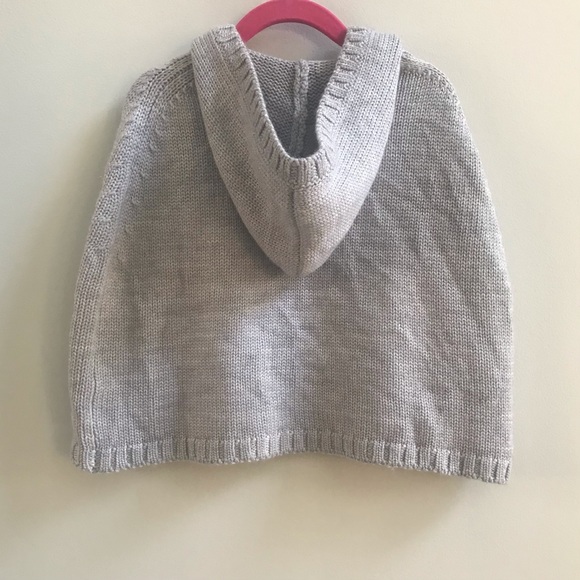 NWOT Jacadi Paris Gray Wool Blend Poncho, Size 18 Months. - Picture 6 of 8